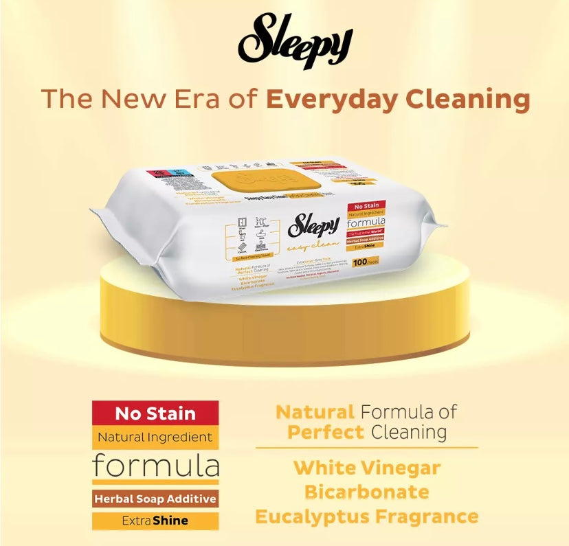 Sleepy Easy Clean Surface Cleaning Towel ×3 packs ( White soap ,Soft Soap, Bleach)