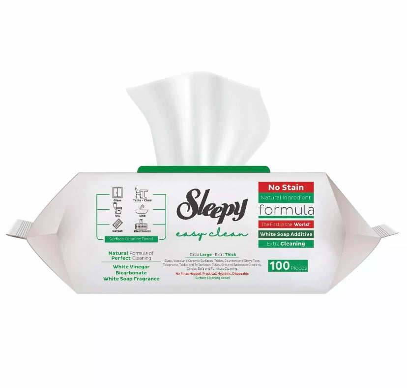 Sleepy Easy Clean Surface Cleaning Towel White Soap ×6 Packs