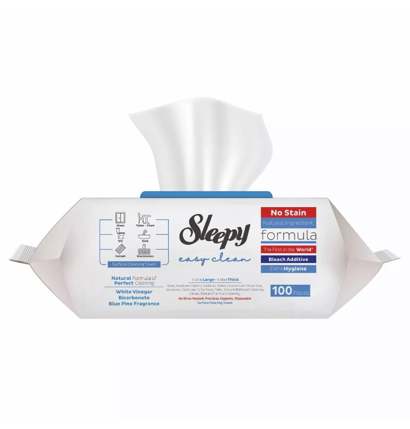 Sleepy Easy Clean Surface Cleaning Towel ×3 packs ( White soap ,Soft Soap, Bleach)