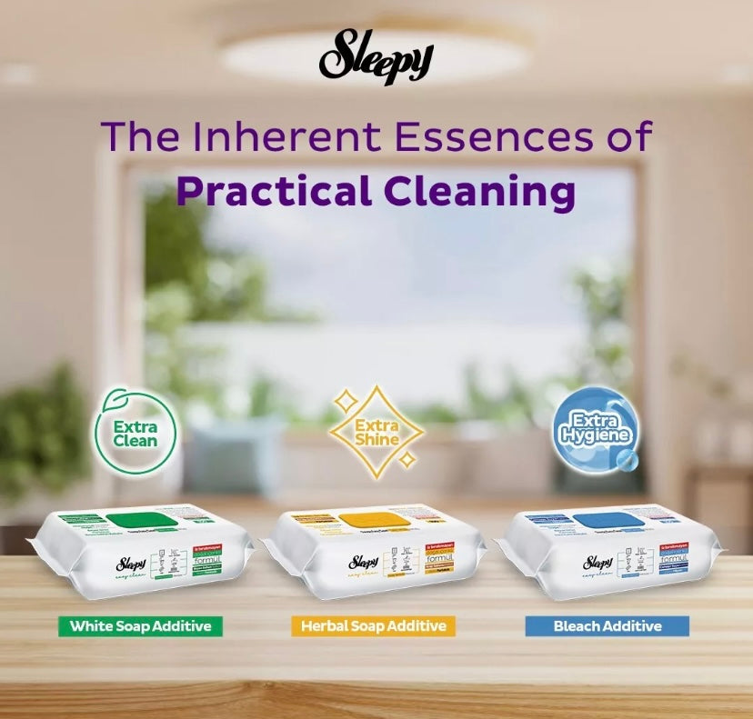 Sleepy Easy Clean Surface Cleaning Towel ×3 packs ( White soap ,Soft Soap, Bleach)